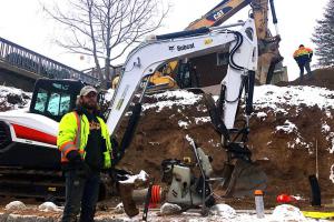 Retaining wall construction.