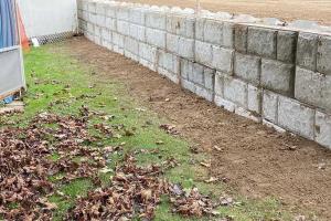 Retaining wall construction.