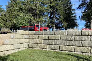 Retaining wall construction.